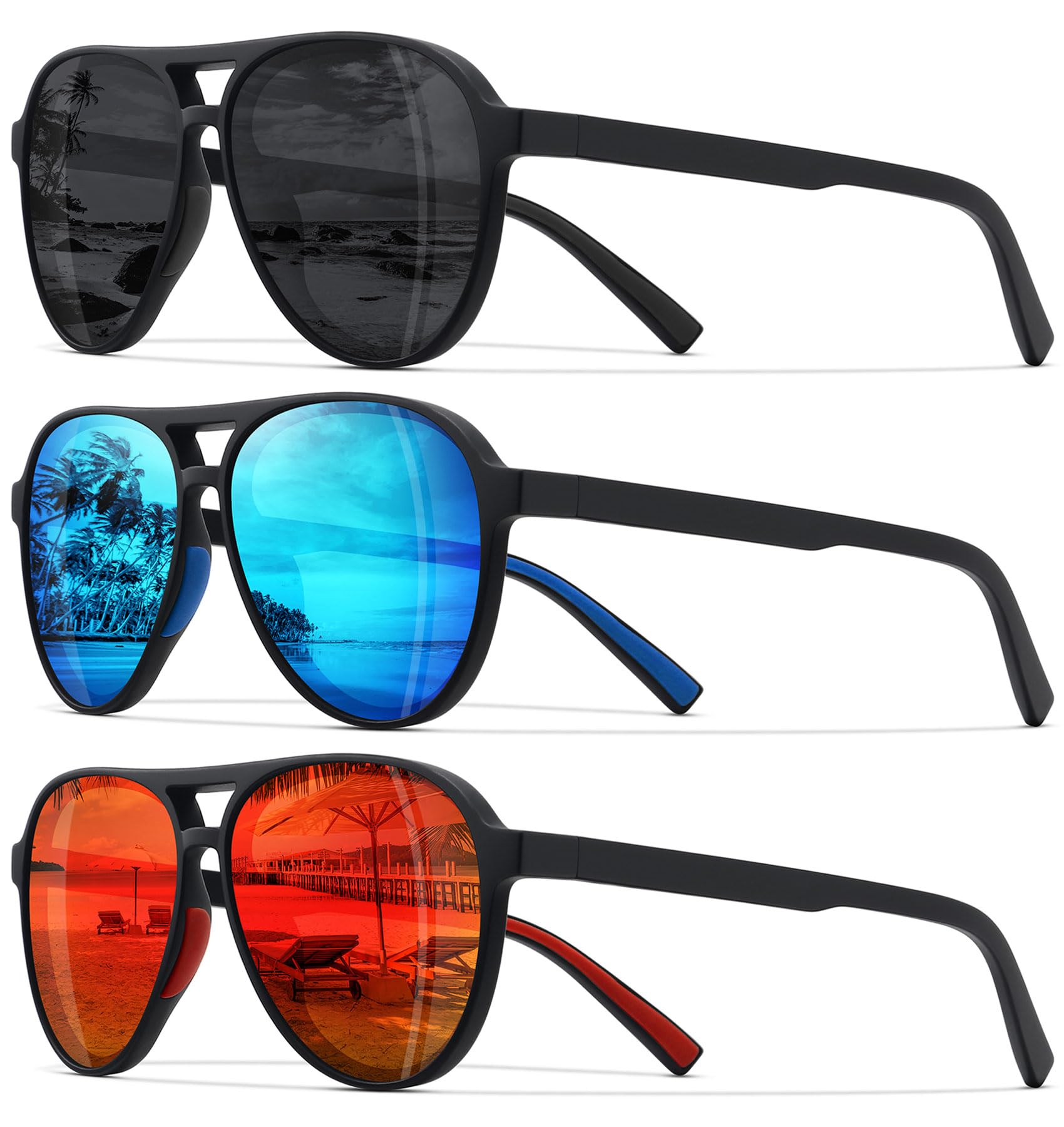 STORYCOAST Polarized Aviator Sunglasses for Men Women Classic Retro Aviators Sports Driving Running Sun Glasses