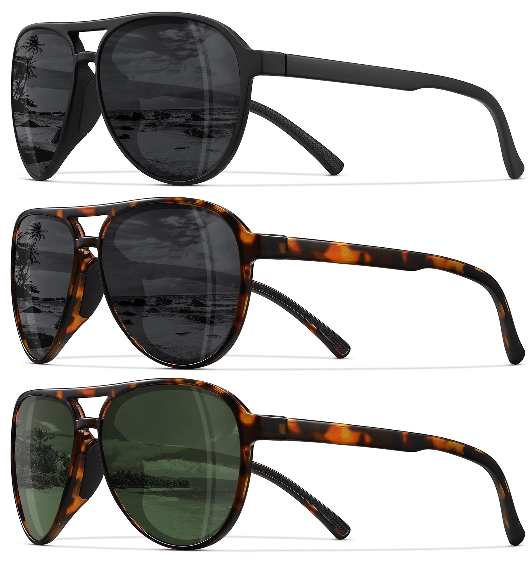 STORYCOAST Polarized Aviator Sunglasses for Men Women Classic Retro Aviators Sports Driving Running Sun Glasses