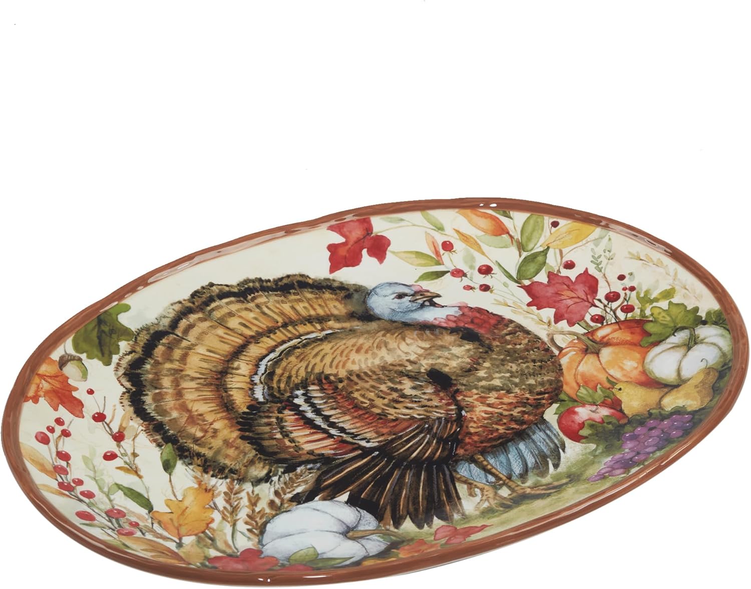 Certified International Harvest Blessings Oval Turkey Platter, 16" x 12"