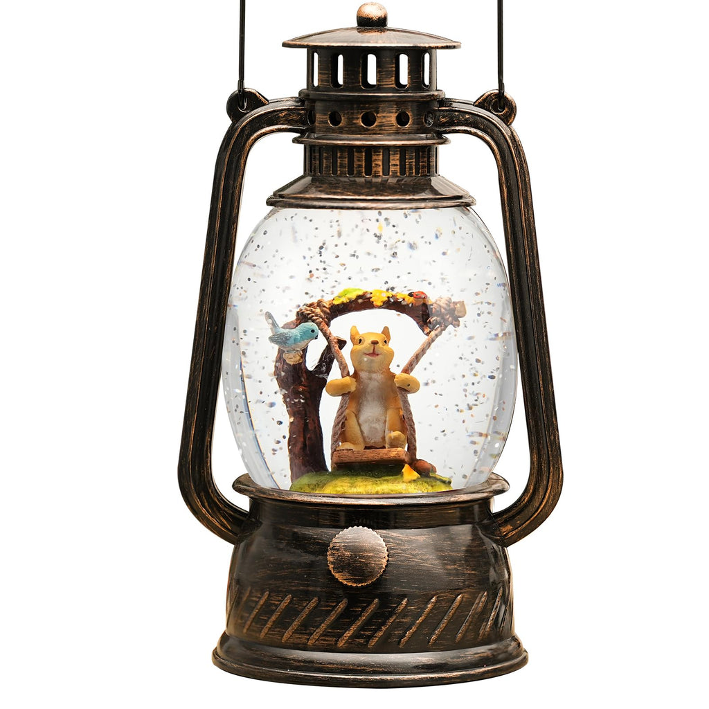 Fall Decor Snow Globe Thanksgiving Decoration Turkey Lantern Light-Up 6H Timer Halloween Pumpkin Glitter Autumn Scene Snow Globes Fall Decoration for Home