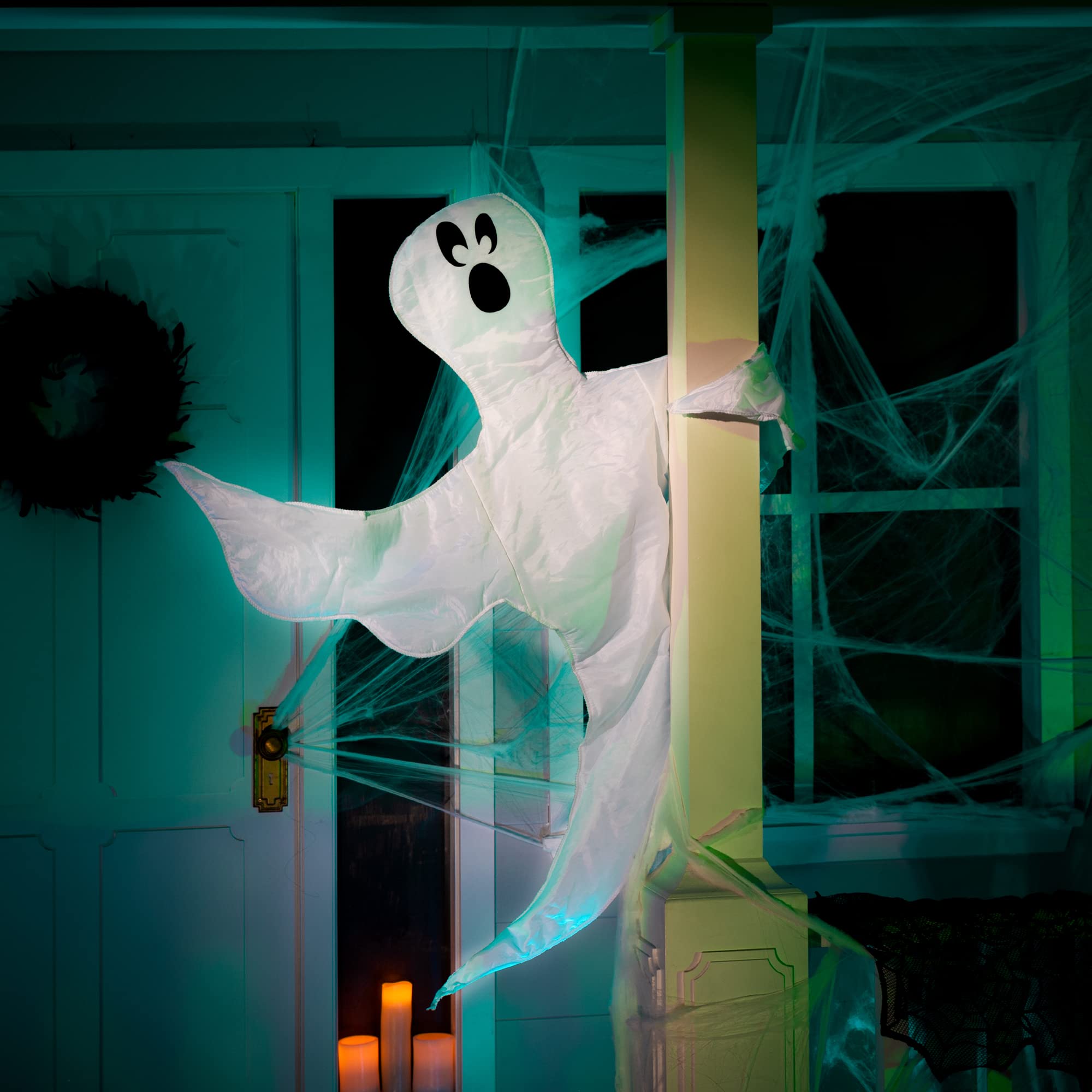 JOYIN 53” Halloween Bendable Tree Wrap Ghost Decoration for Halloween Outdoor, Lawn, Tree, Pillar Decorations, Ghost Party Supplies