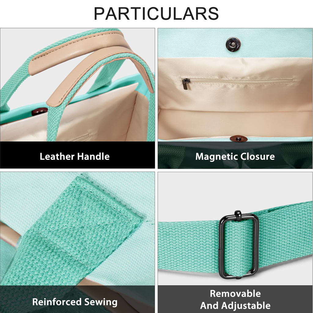 Tote Bags for Women Canvas Tote Purse Crossbody with Pockets Top Handle Shoulder Satchel Bag for Women