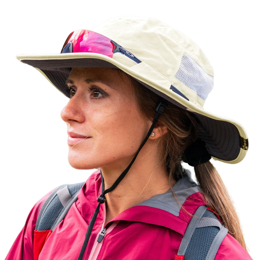 TOP-EX L/XL/XXL UV50+ Waterproof Wide Brim Bucket Sun Hat for Summer Fishing Hiking w/Detachable Strap & Vented Mesh