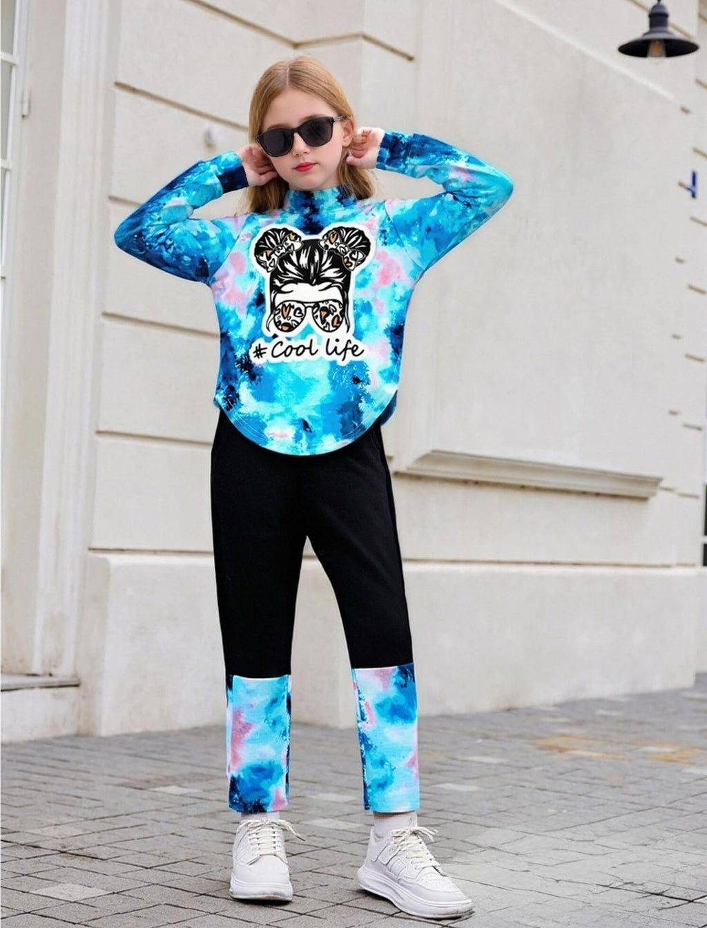 Girls Clothes Tie Dye Long Sleeve Hoodie Sweatshirt and Pants Sets Cute Girl Outfits Size 5-14 Years
