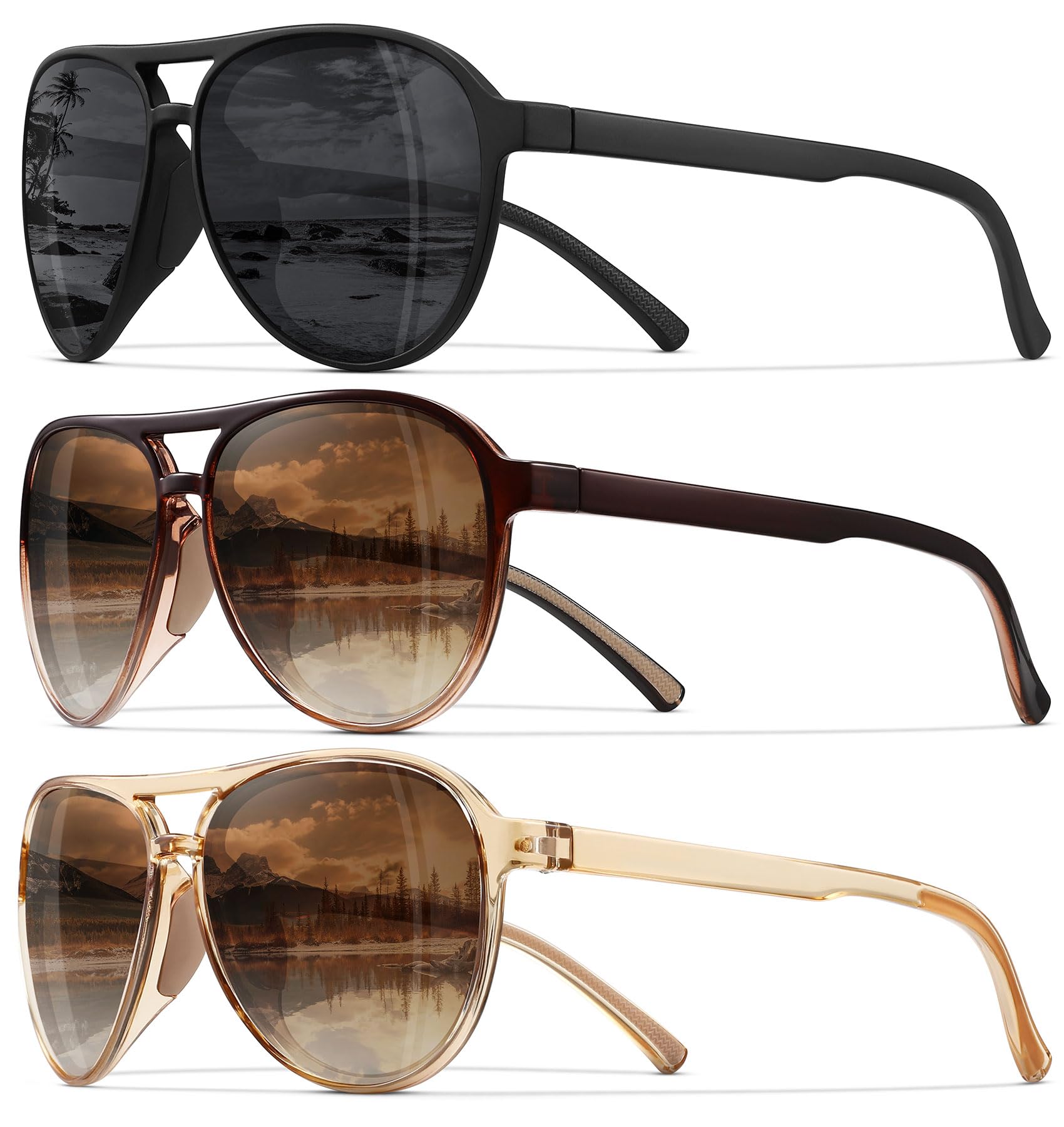 STORYCOAST Polarized Aviator Sunglasses for Men Women Classic Retro Aviators Sports Driving Running Sun Glasses