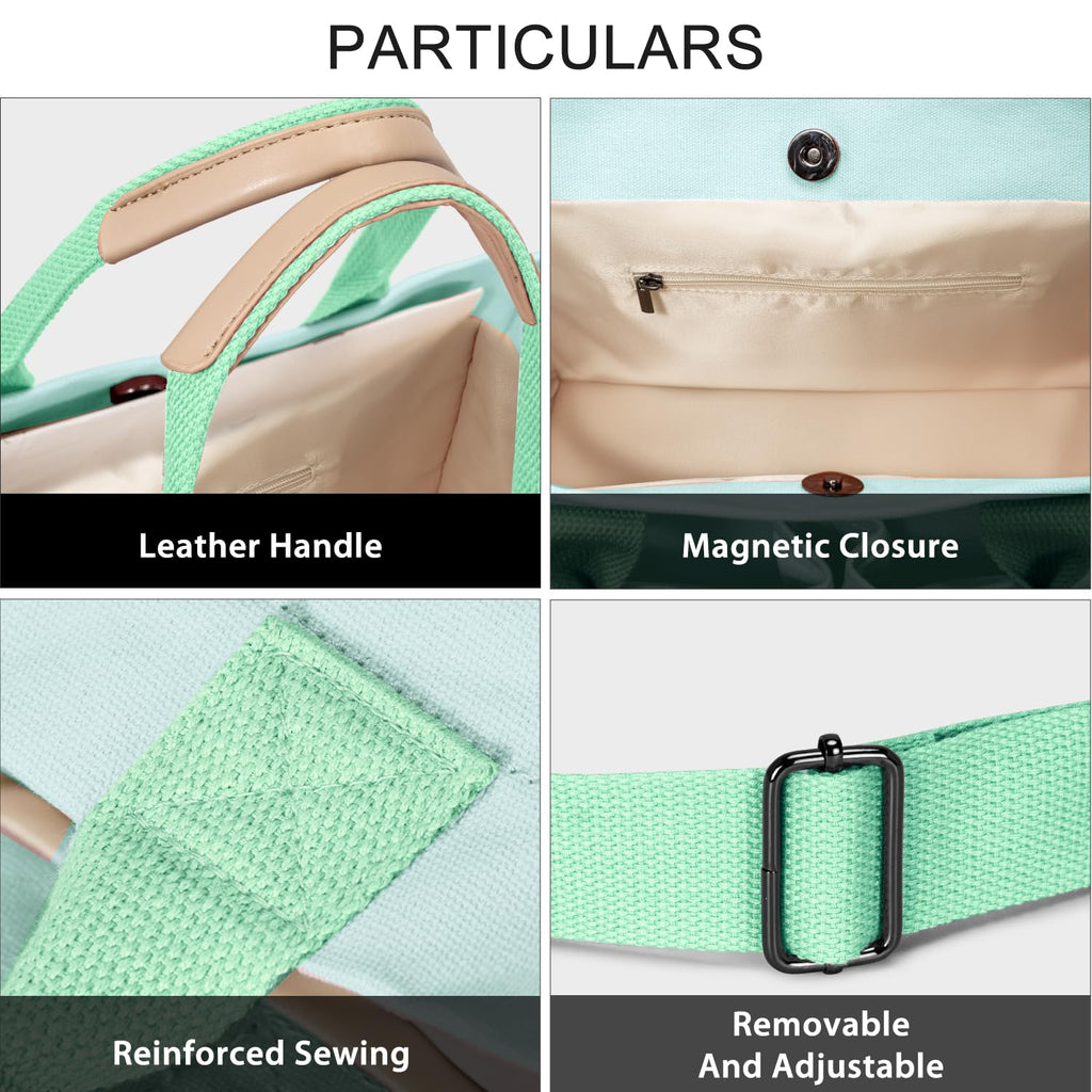 Tote Bags for Women Canvas Tote Purse Crossbody with Pockets Top Handle Shoulder Satchel Bag for Women