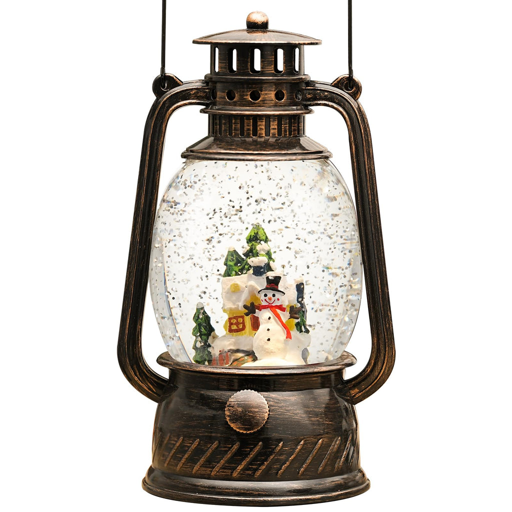 Fall Decor Snow Globe Thanksgiving Decoration Turkey Lantern Light-Up 6H Timer Halloween Pumpkin Glitter Autumn Scene Snow Globes Fall Decoration for Home