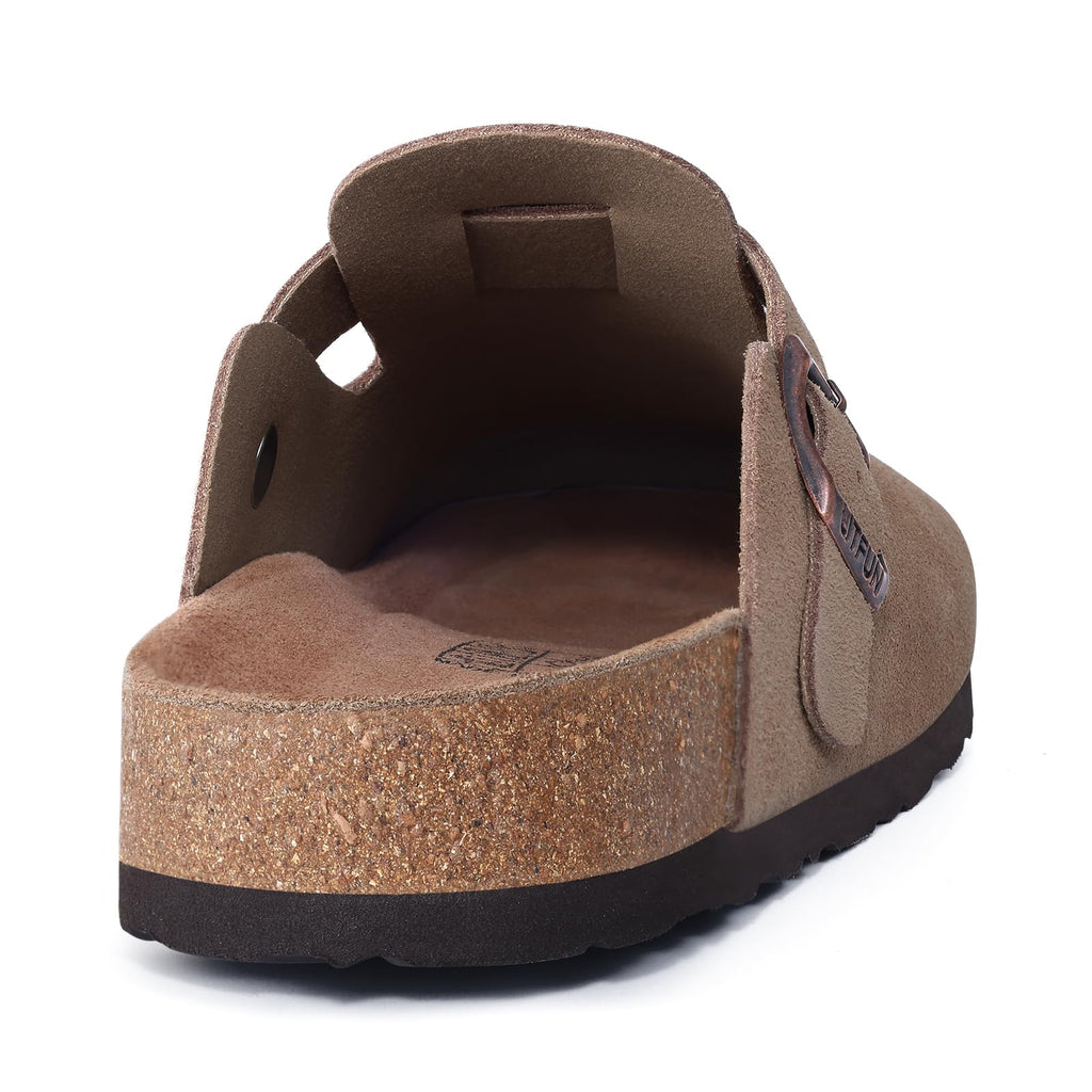 Litfun Women's Genuine Suede Clogs Soft Footbed Leather Potato Shoes Comfort Slip On Clogs with Arch Support