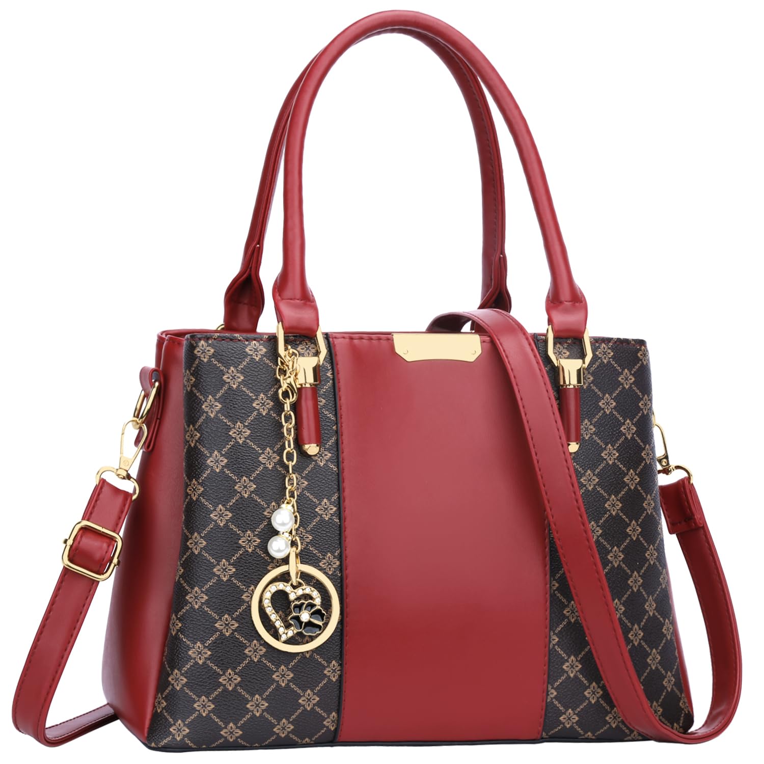 KKXIU 3 Zippered Compartments Purses and Handbags for Women Top Handle Satchel Shoulder Ladies Bags