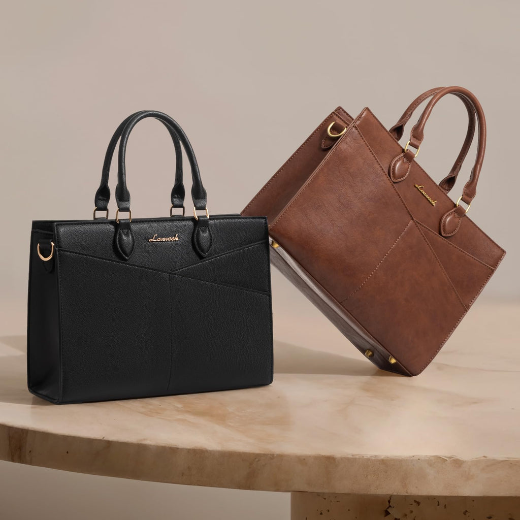 LOVEVOOK Purses for Women,Satchel Handbags Tote Bag, Black Pu Leather Shoulder Crossbody Top Handle Purse with Zipper