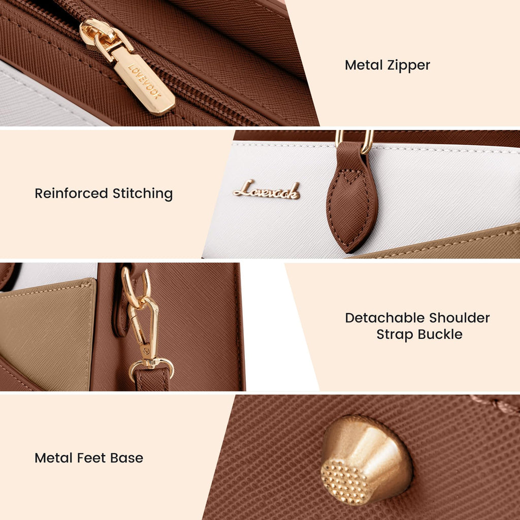 LOVEVOOK Purses for Women,Satchel Handbags Tote Bag, Black Pu Leather Shoulder Crossbody Top Handle Purse with Zipper