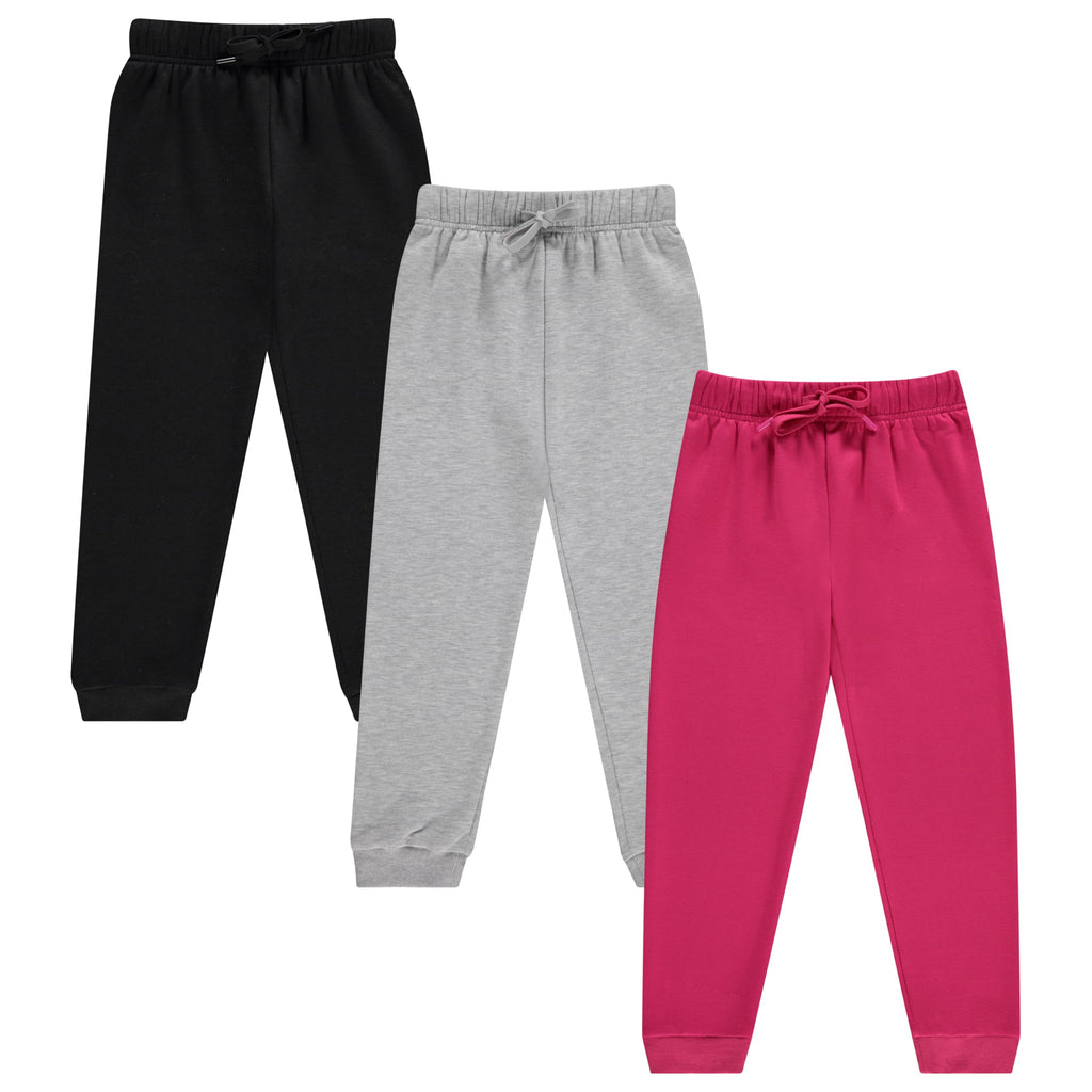 BTween Kids Girls Fashion Stretch Waist Ultra Soft Jogger Pants Set 3 Pack Bundle