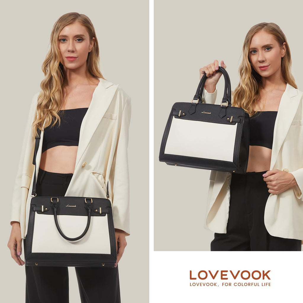 LOVEVOOK Purses and Handbags for Women, Tote Shoulder Bag Satchel Black Purse and PU Leather Top Handle for ladies