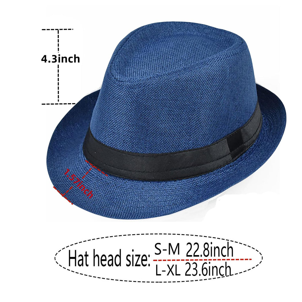 Giroir Fedora Hats for Men Women Short Brim Unisex Summer Beach Style 1920s Party Accessories
