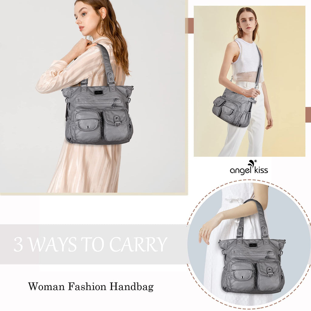 Angelkiss Purses and Handbag for Women Soft Leather Hobo Bags Satchel Shoulder Bags Ladies Tote Crossbody Bag