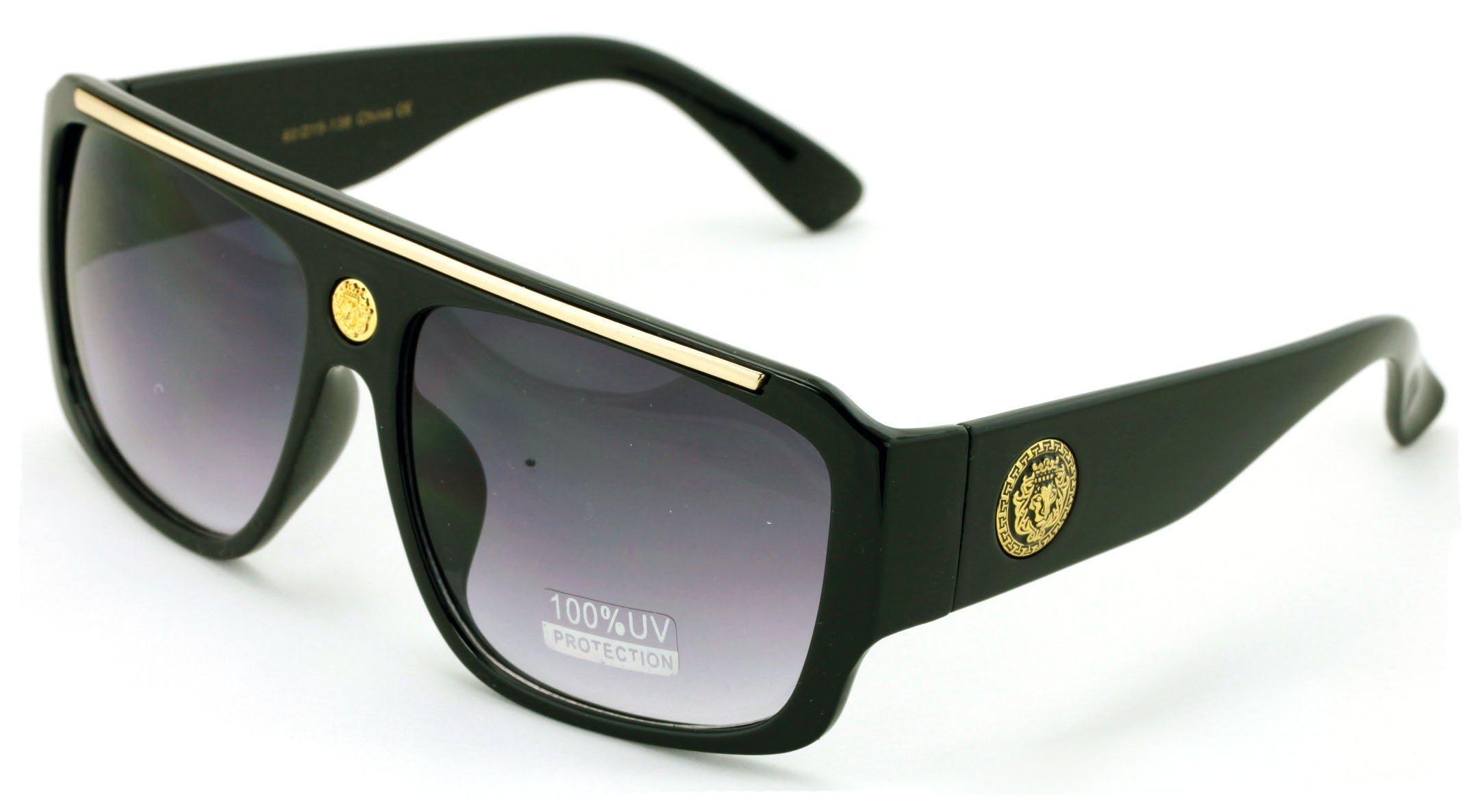 V.W.E. Lion Head Flat Top Hip Hop Rapper Retro Bold Sunglasses