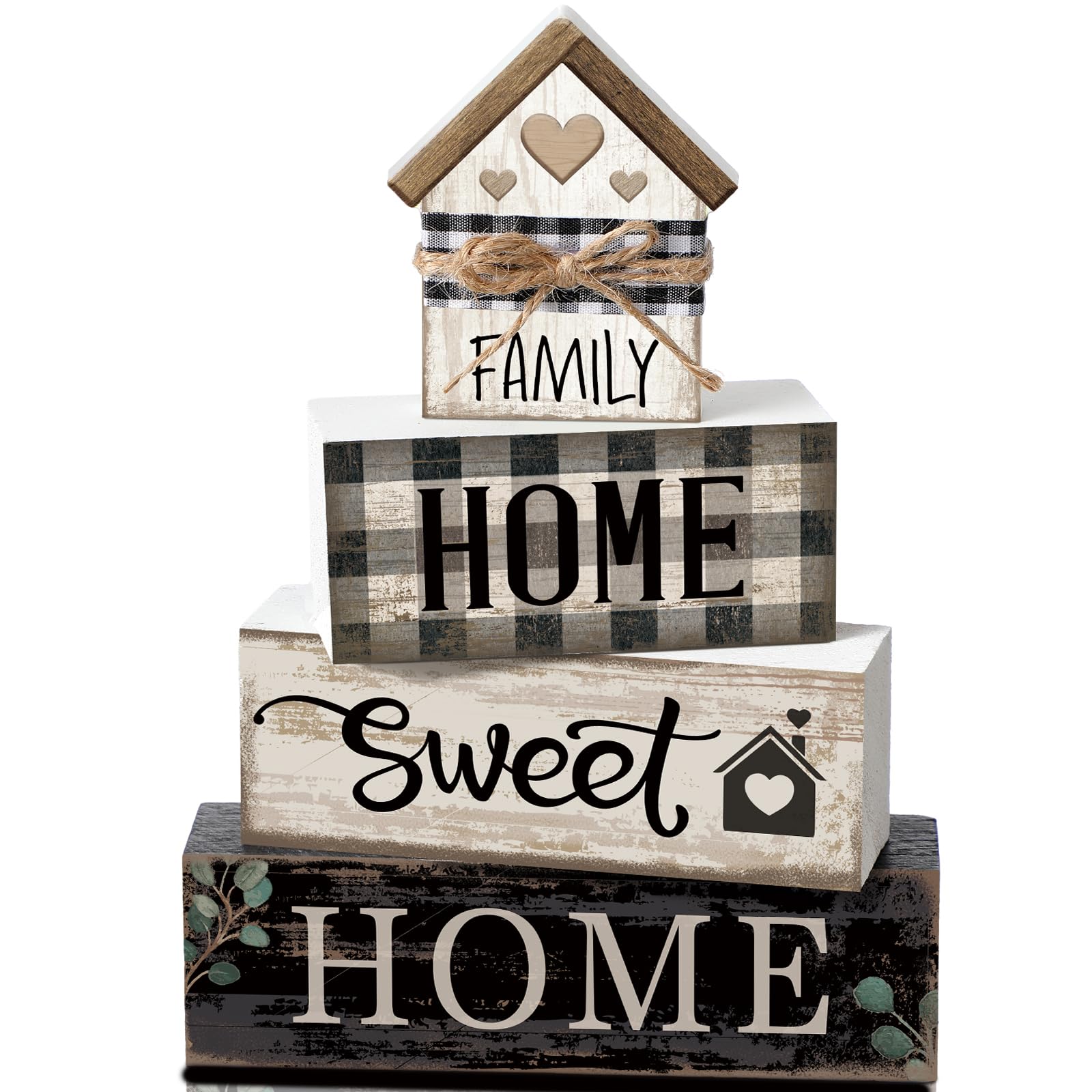 4 Pcs Fall Decor Wooden Maple Leaf Decoration Fall Tiered Tray Decor Rustic Wooden Maple Leaf Block Sign Gift Thanksgiving Table Centerpiece Farmhouse for Autumn Harvest Party Home Kitchen