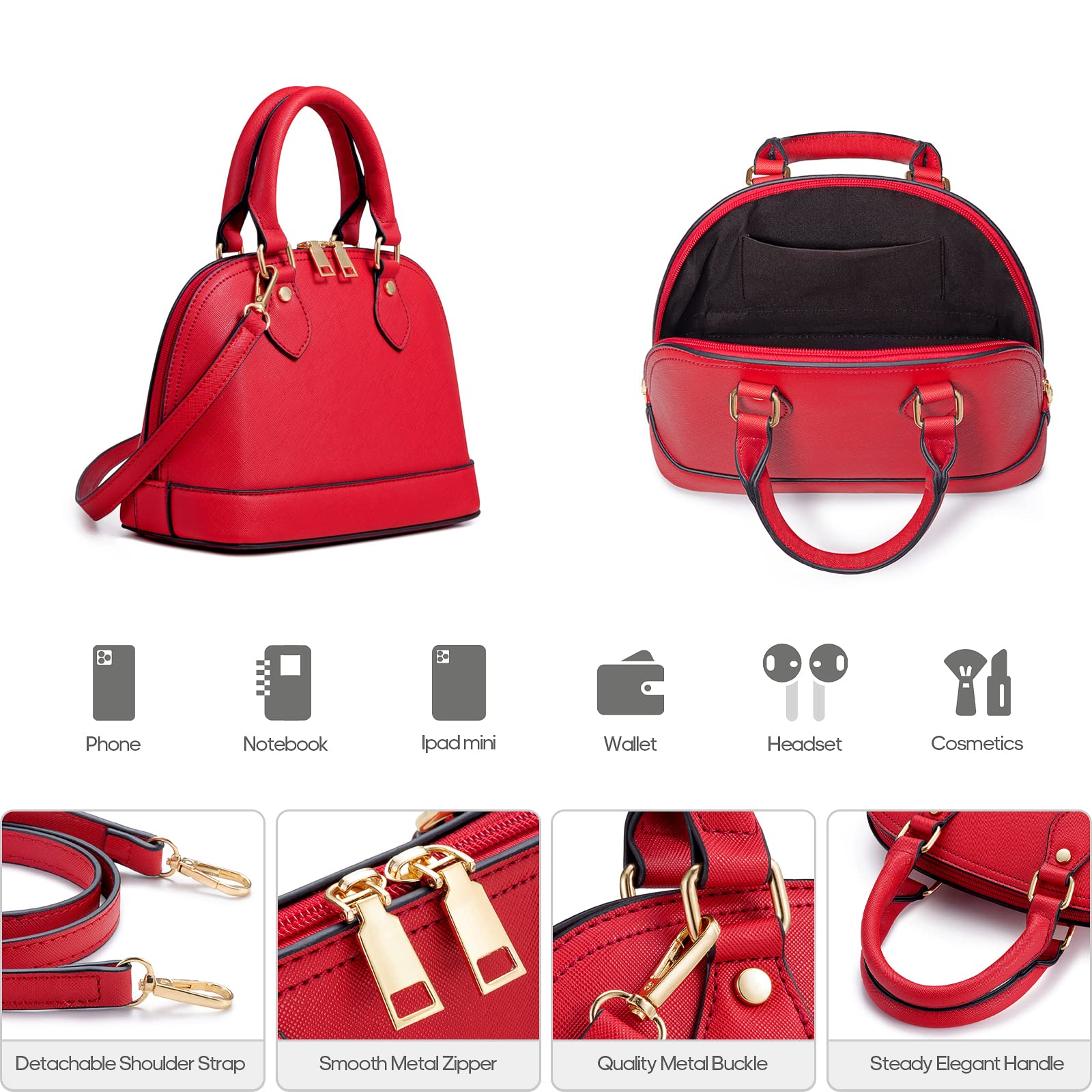 4PCS Women Fashion Handbags Purses Wallet Shoulder Bags Casual Tote Bag Crossbody Bags, Handbag Set Gift for Ladies Girls