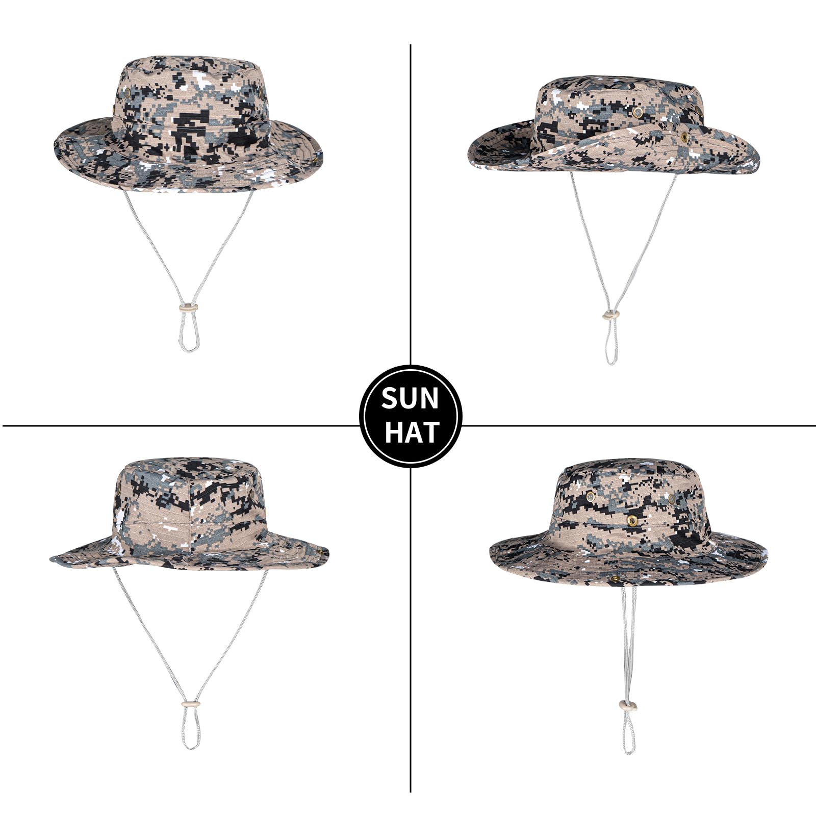 Sun Hats for Men Women Boonie Hat Foldable Fishing Hat UPF 50+ Bucket Hat for Fishing Hiking Garden Safari Beach