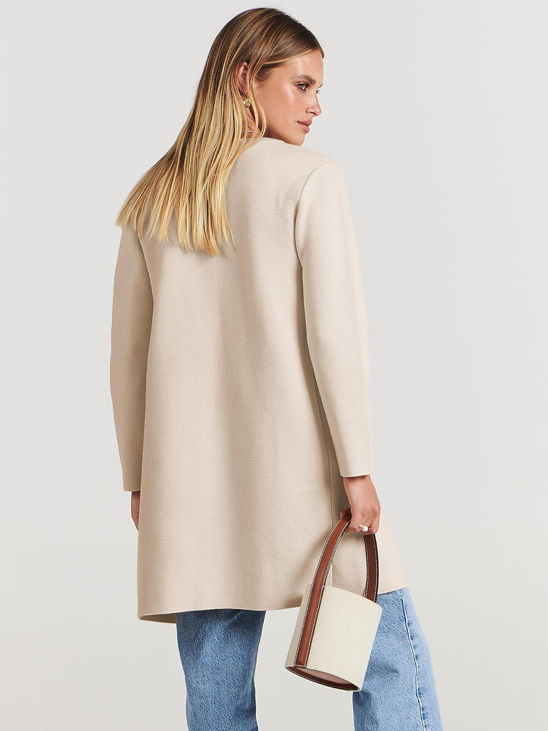 ANRABESS Womens Cardigan Sweater Open Front Knit Long Coatigan Dressy Casual Jacket Coat 2025 Fall Outfits Classy Clothes