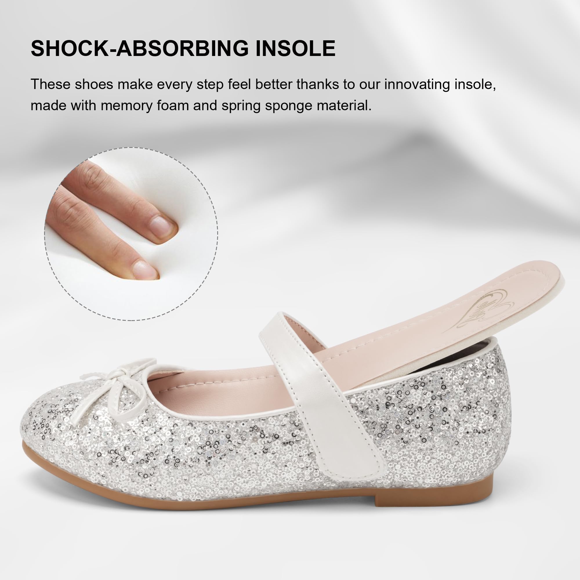 Stelle Girls Mary Jane School Flats Flower Wedding Uniform Party Shoes（Toddler/Little Kids/Big Kids）