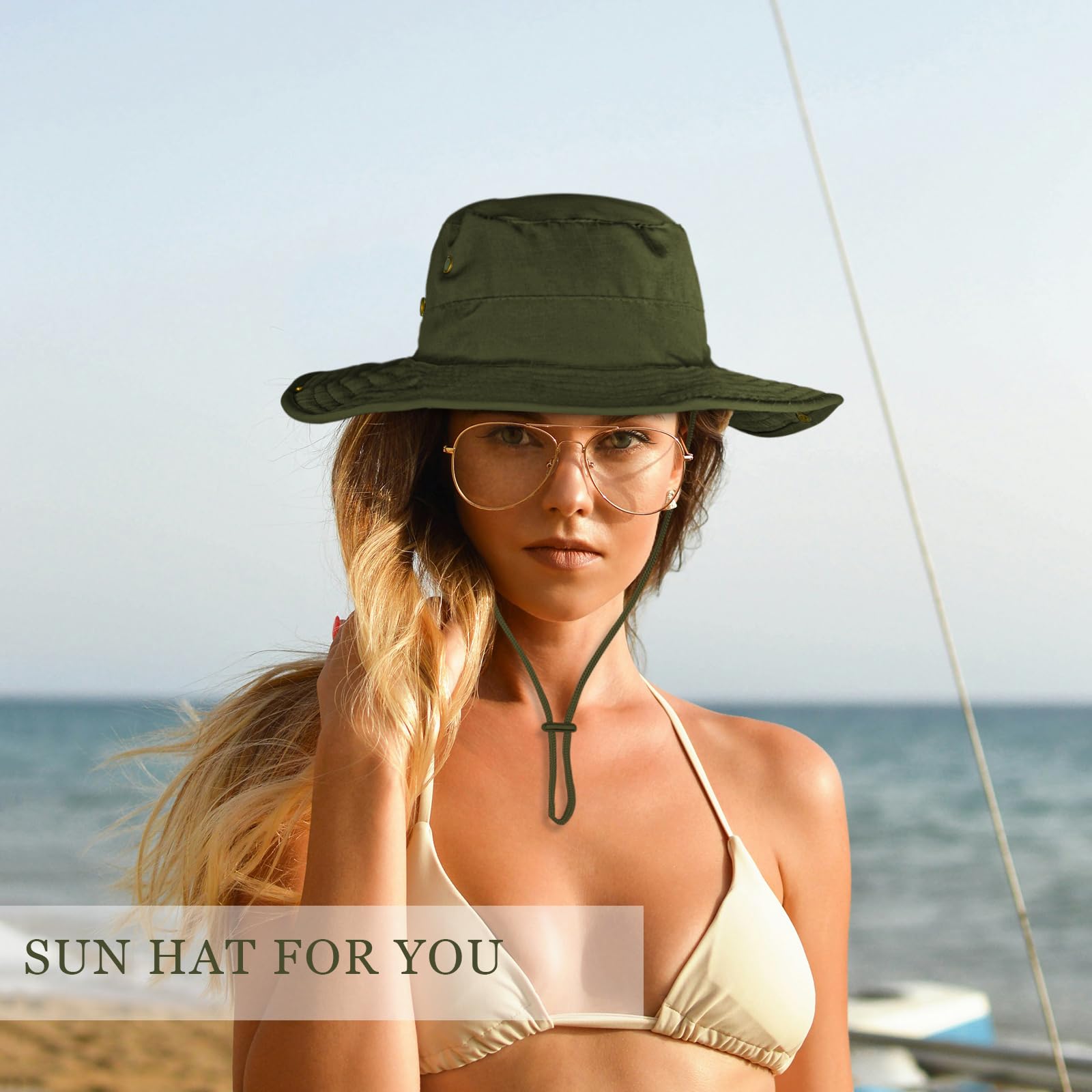 Sun Hats for Men Women Boonie Hat Foldable Fishing Hat UPF 50+ Bucket Hat for Fishing Hiking Garden Safari Beach