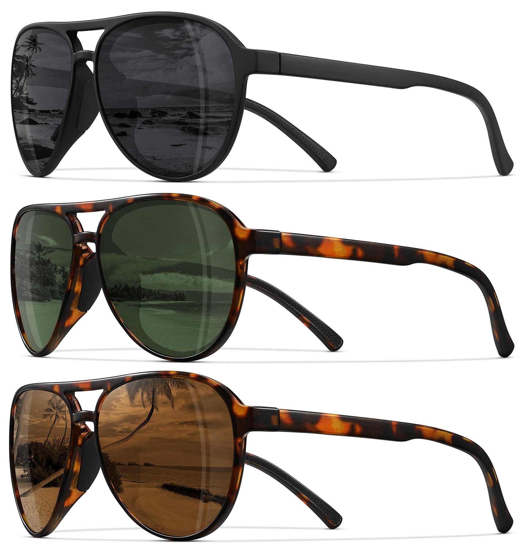 STORYCOAST Polarized Aviator Sunglasses for Men Women Classic Retro Aviators Sports Driving Running Sun Glasses