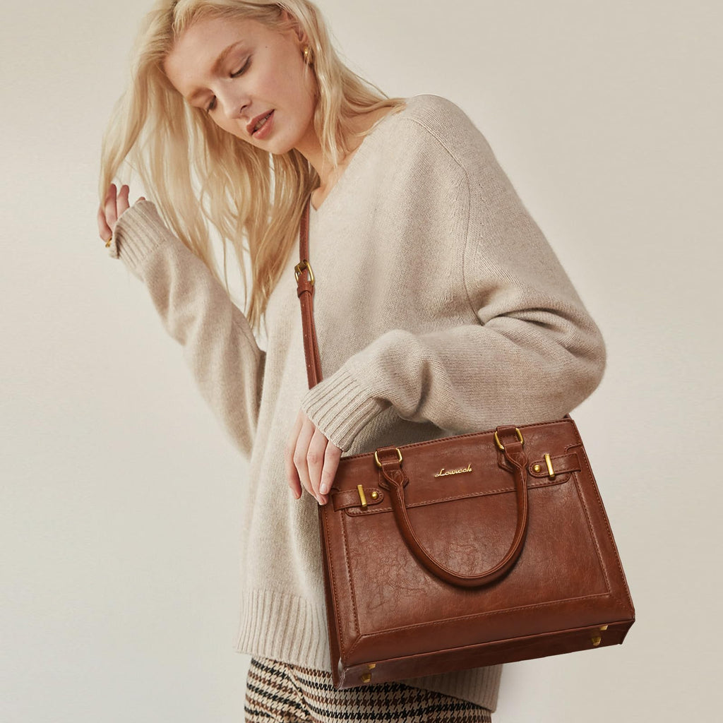 LOVEVOOK Purses and Handbags for Women, Tote Shoulder Bag Satchel Black Purse and PU Leather Top Handle for ladies