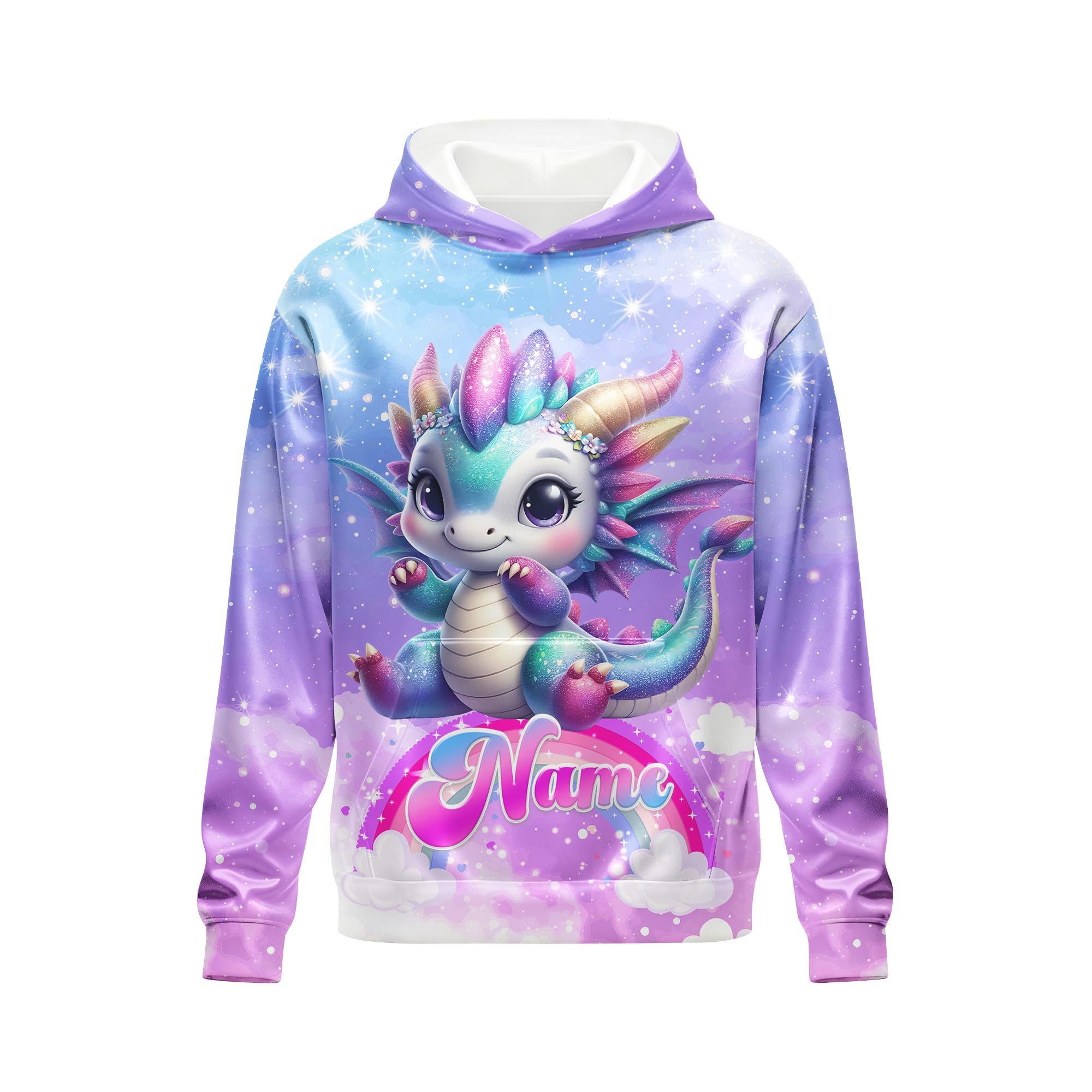 Hoodies for Girls Custom Sweatshirts with Name, Kids Pullover with Pocket, Comfy Graphic Hoodies for Daughter