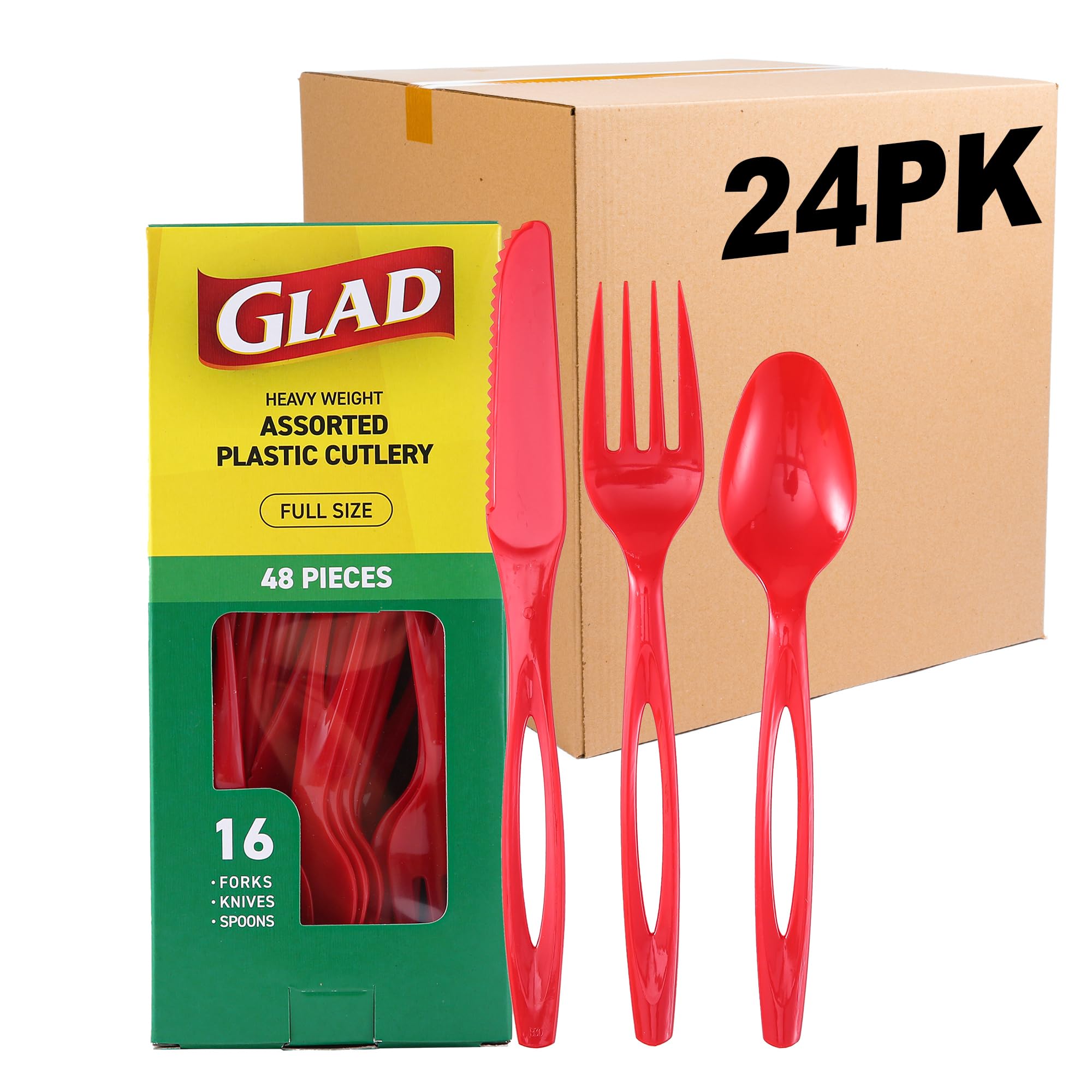 Glad Disposable Cutlery Set - Clear Heavy Duty Plastic Forks, Knives, and Spoons - 240 Piece Plasticware for Parties - Durable, Sturdy Recyclable Utensils - Great for July 4th, Thanksgiving, Christmas