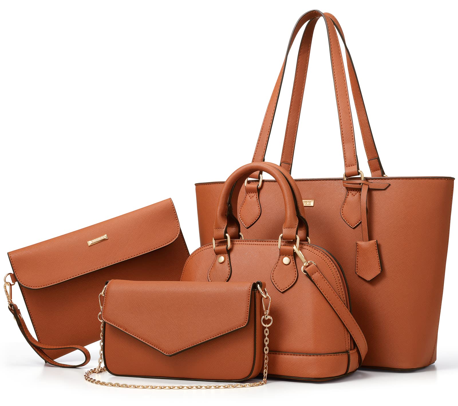 4PCS Women Fashion Handbags Purses Wallet Shoulder Bags Casual Tote Bag Crossbody Bags, Handbag Set Gift for Ladies Girls