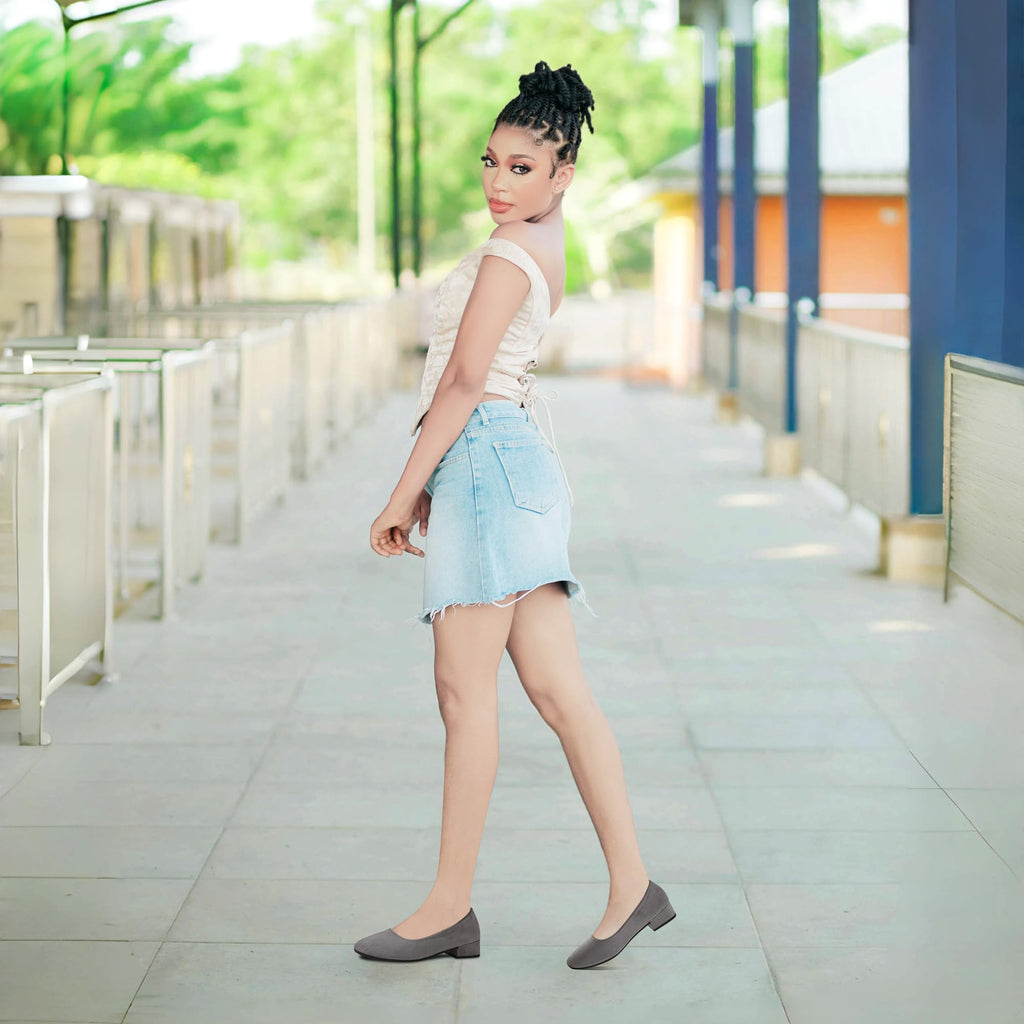 AISFAES Women Pumps Low Chunky Rounded Toe Heels Healed Dress Pumps Elegant Wedges Working Shoes