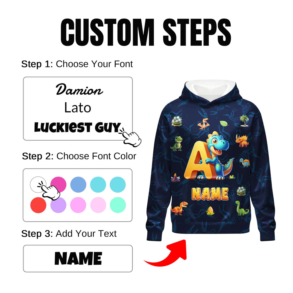 Sweatshirt for Girls - Personalized Pullover Hoodies for Kids - Customized Cute Hooded Gifts for Teen Girls