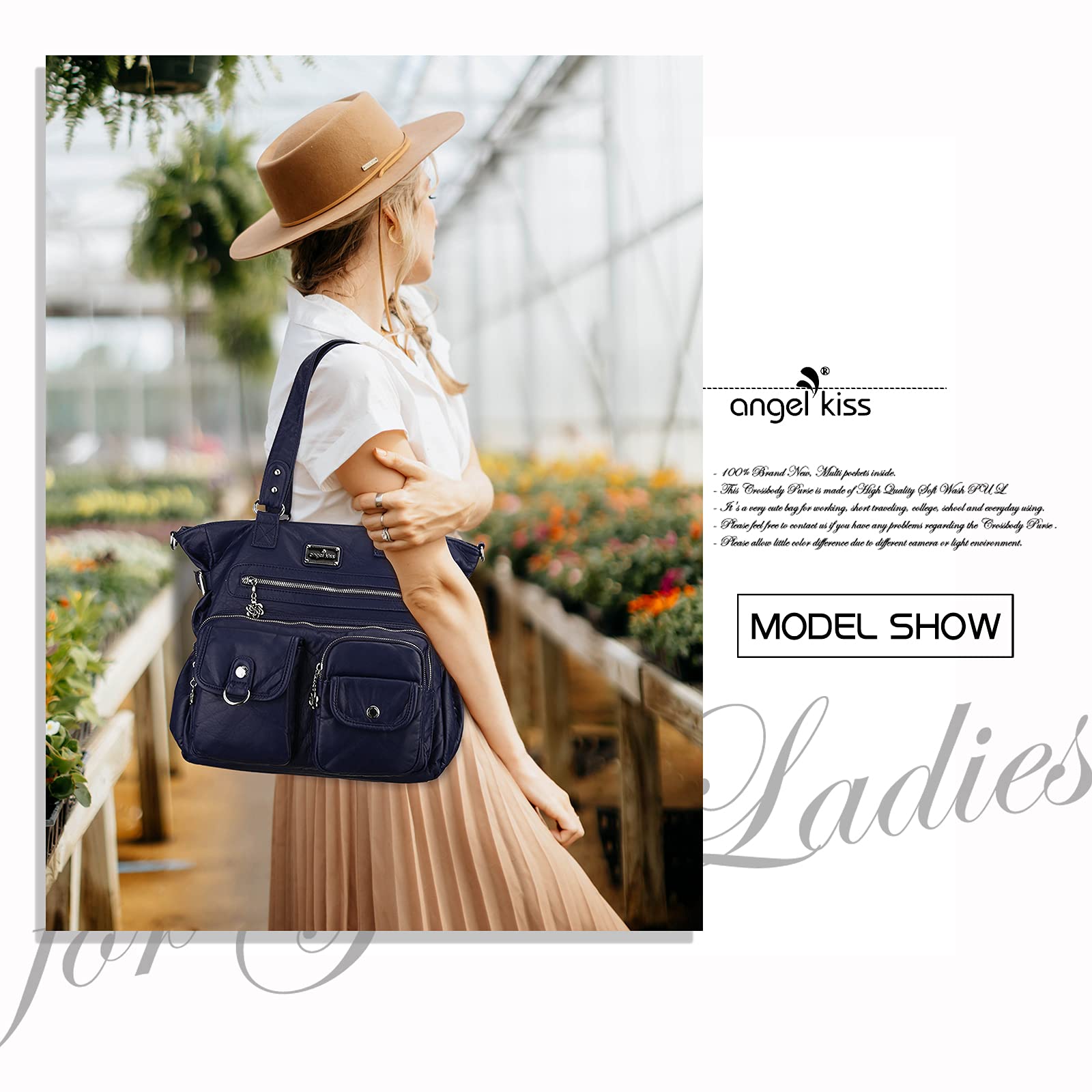 Angelkiss Purses and Handbag for Women Soft Leather Hobo Bags Satchel Shoulder Bags Ladies Tote Crossbody Bag