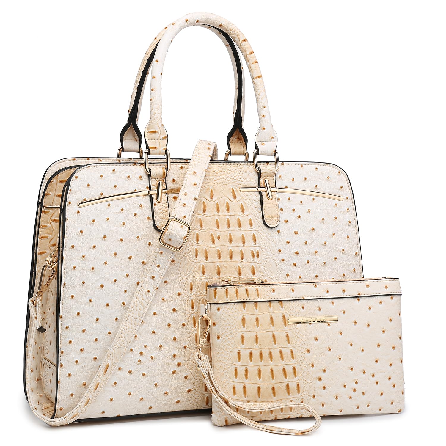 Women Handbag Wallet Tote Shoulder Hobo Bag Top Handle Satchel Purse Set 2pcs with 3 Compartments