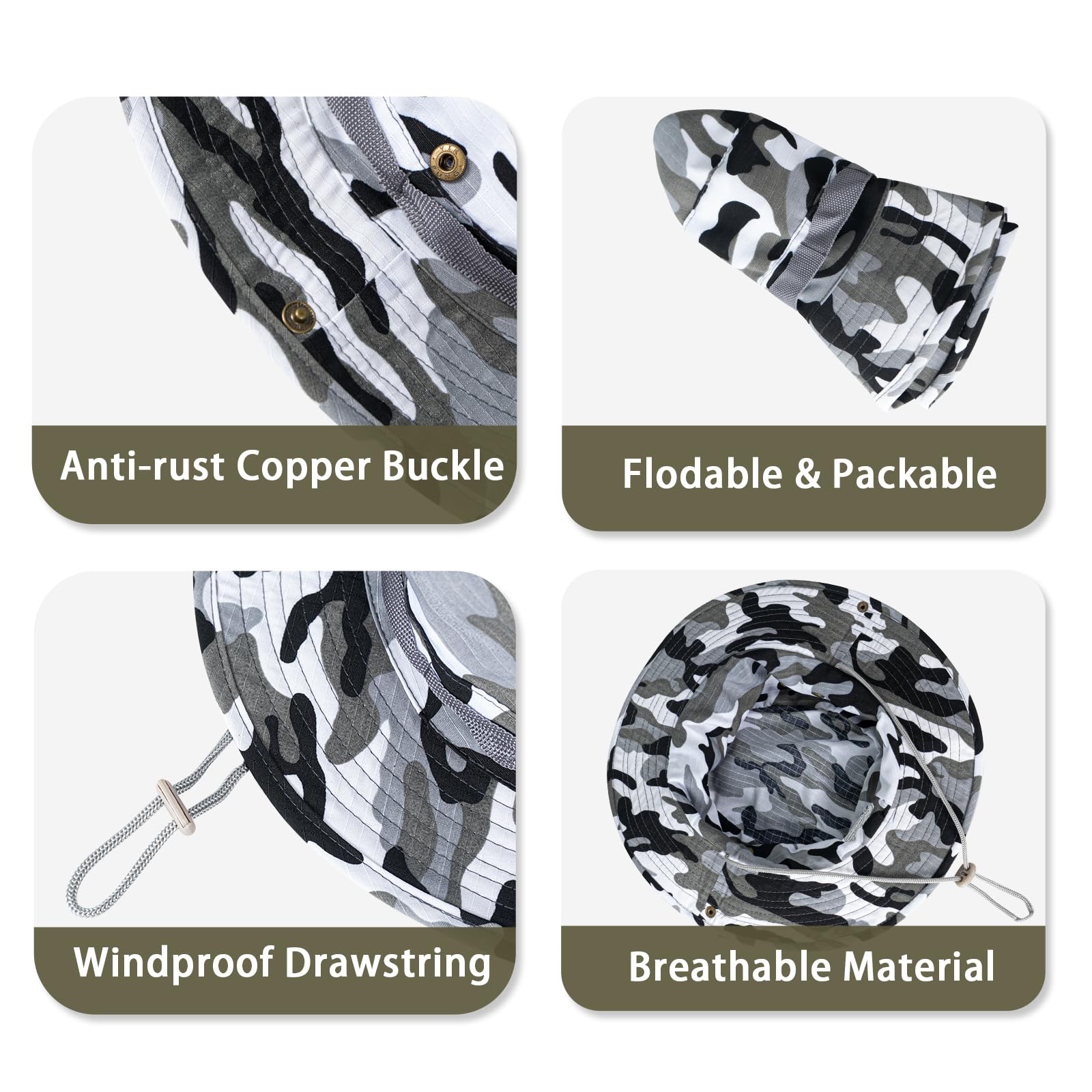 Sun Hats for Men Women Bucket Hat UPF 50+ UV Protection Boonie Hat for Safari Fishing Hiking Garden Beach