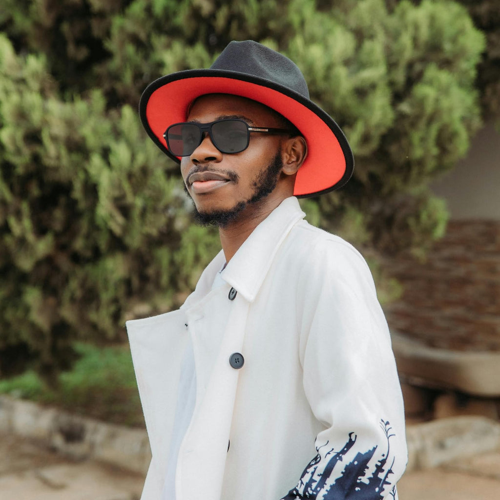 2 Pack Classic Fedora Hat for Men & Women Wide Brim Felt Panama Floppy Hat Black