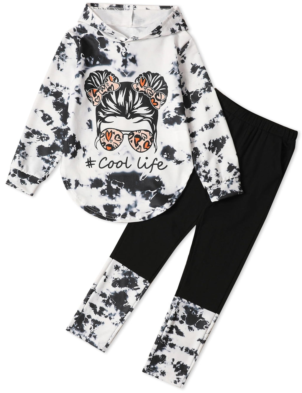 Girls Clothes Tie Dye Long Sleeve Hoodie Sweatshirt and Pants Sets Cute Girl Outfits Size 5-14 Years