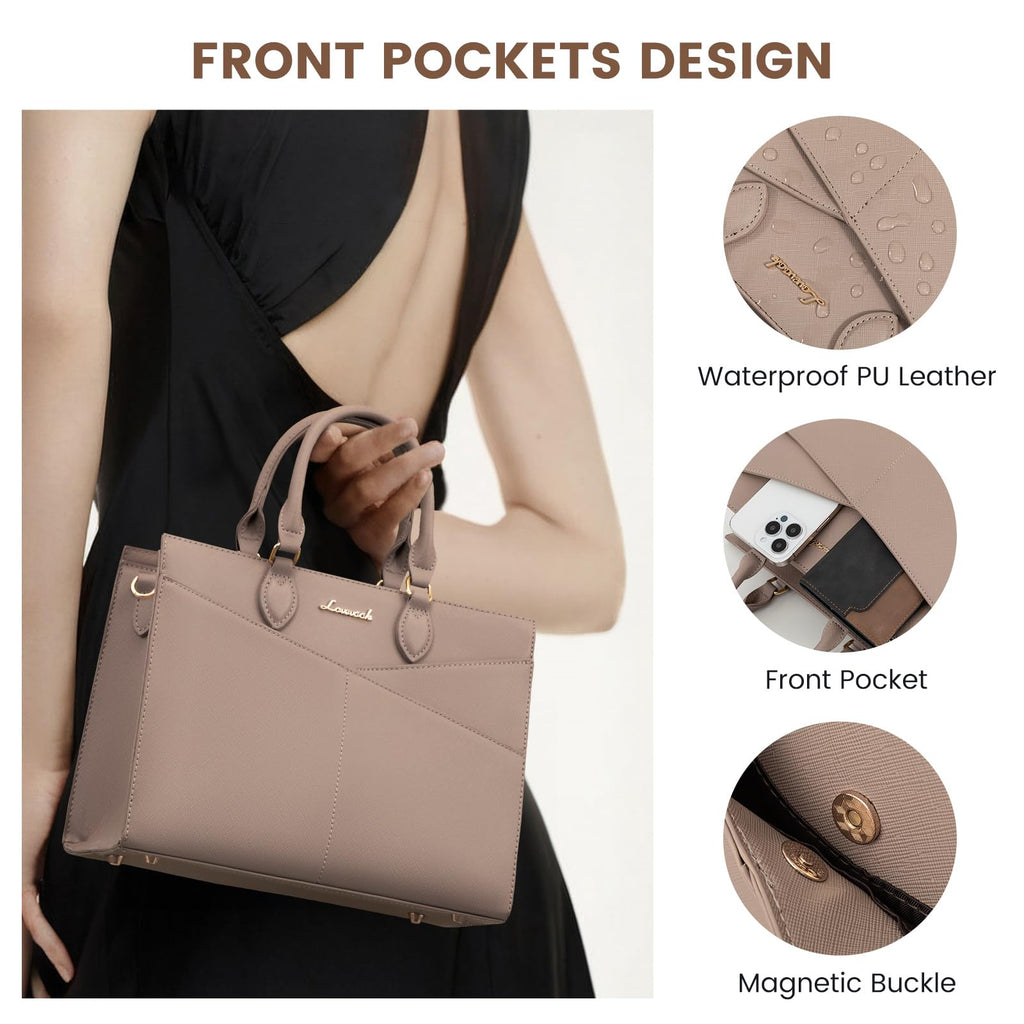 LOVEVOOK Purses for Women,Satchel Handbags Tote Bag, Black Pu Leather Shoulder Crossbody Top Handle Purse with Zipper