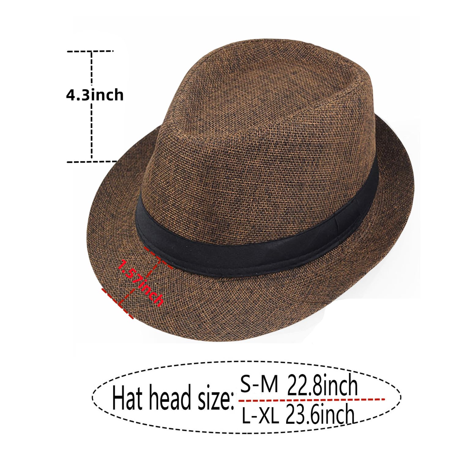 Giroir Fedora Hats for Men Women Short Brim Unisex Summer Beach Style 1920s Party Accessories