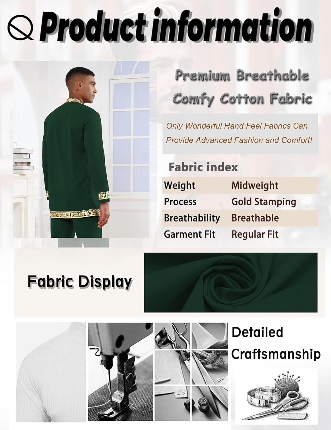 Mens African 2 Piece Set Nigerian Dashiki Metallic Traditional Suit Gold Stamp Printed Shirt and Pants Outfit