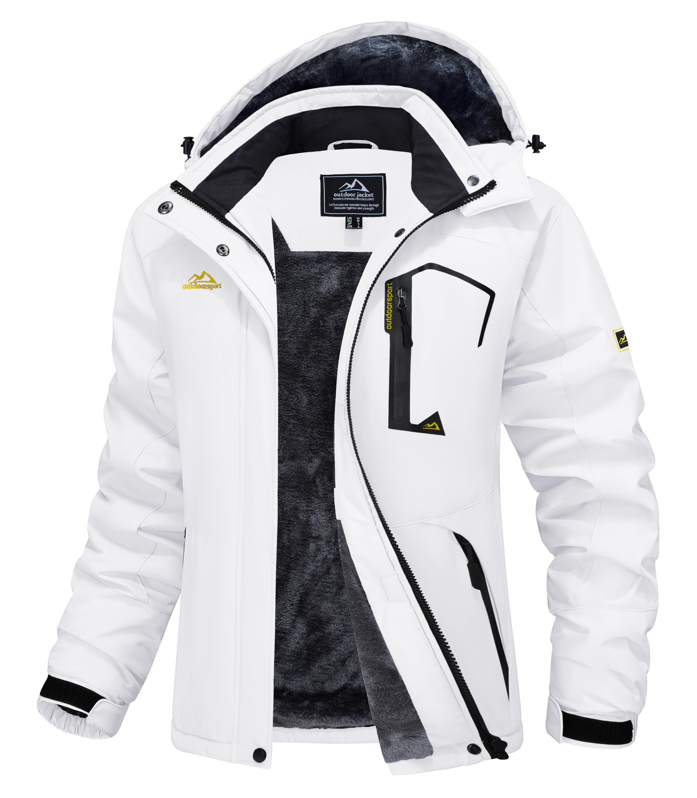 MAGCOMSEN Womens Ski Jacket Waterproof Insulated Snow Jacket Warm Windproof Winter Coats with Hood Fleece Lined Jacket