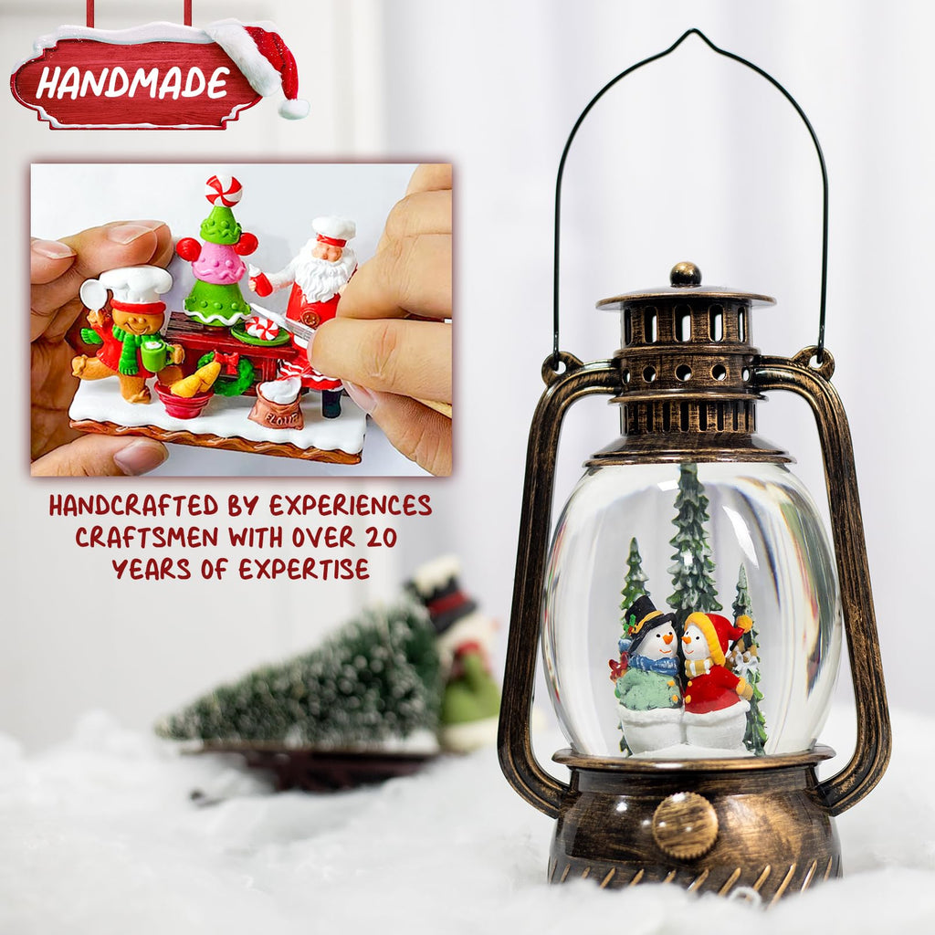 Fall Decor Snow Globe Thanksgiving Decoration Turkey Lantern Light-Up 6H Timer Halloween Pumpkin Glitter Autumn Scene Snow Globes Fall Decoration for Home