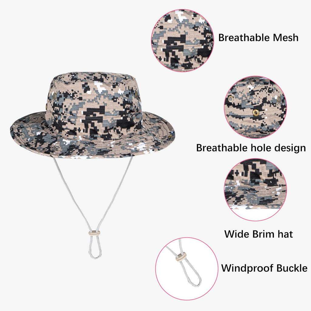 Sun Hats for Men Women Boonie Hat Foldable Fishing Hat UPF 50+ Bucket Hat for Fishing Hiking Garden Safari Beach