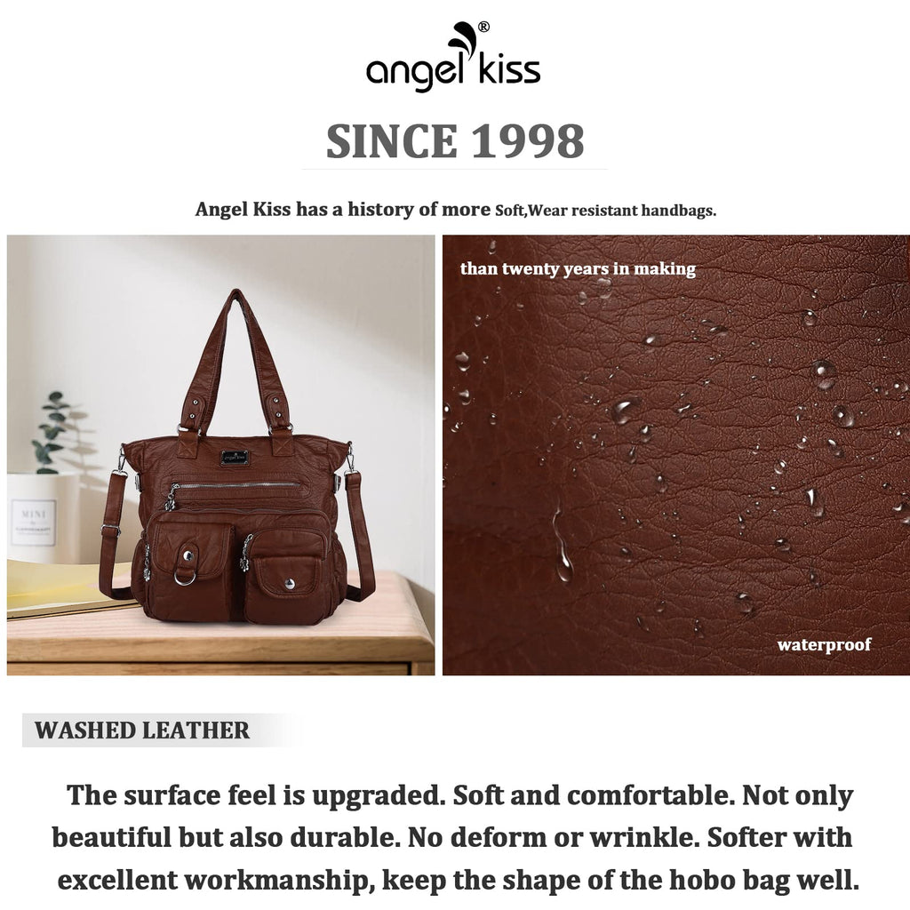 Angelkiss Purses and Handbag for Women Soft Leather Hobo Bags Satchel Shoulder Bags Ladies Tote Crossbody Bag