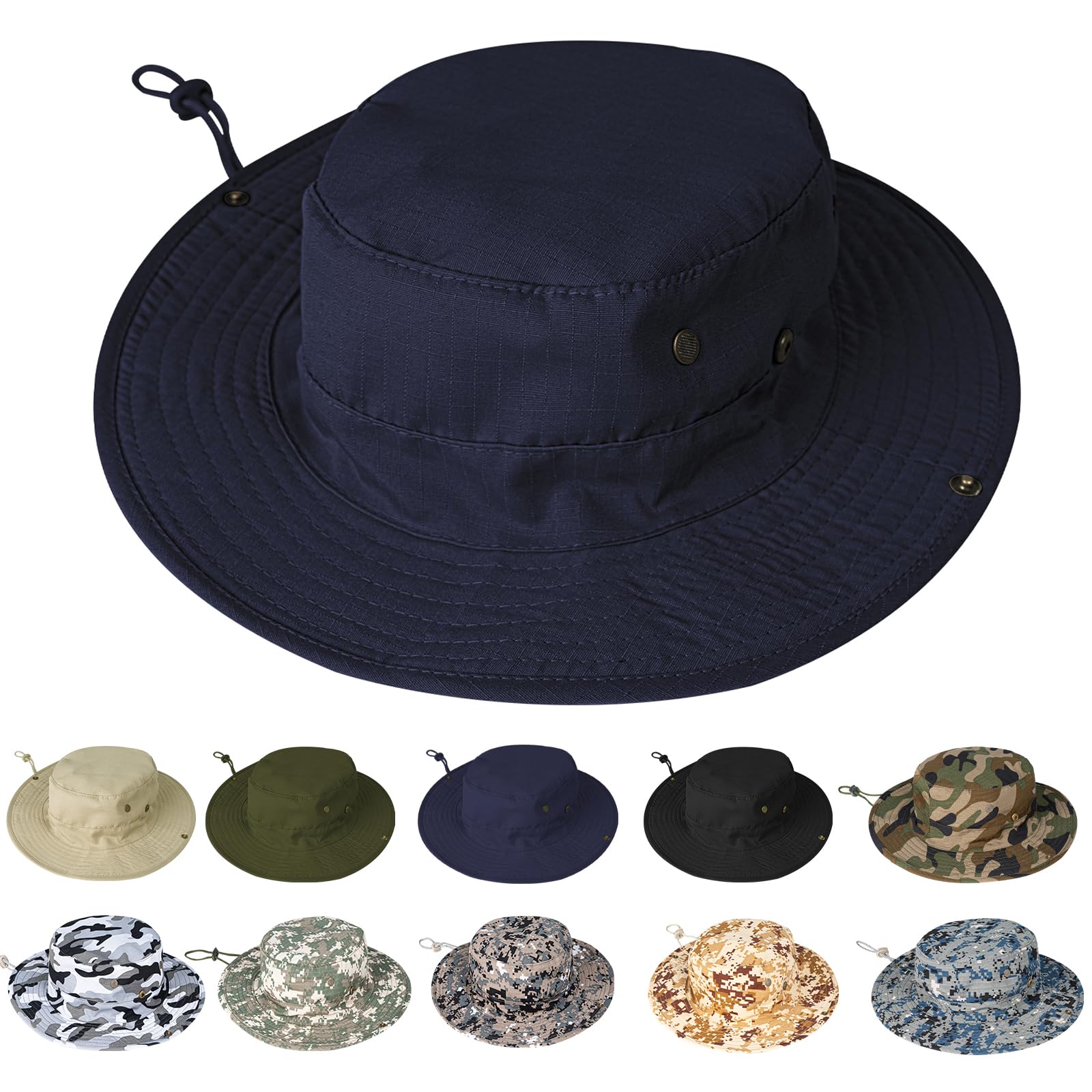 Sun Hats for Men Women Boonie Hat Foldable Fishing Hat UPF 50+ Bucket Hat for Fishing Hiking Garden Safari Beach