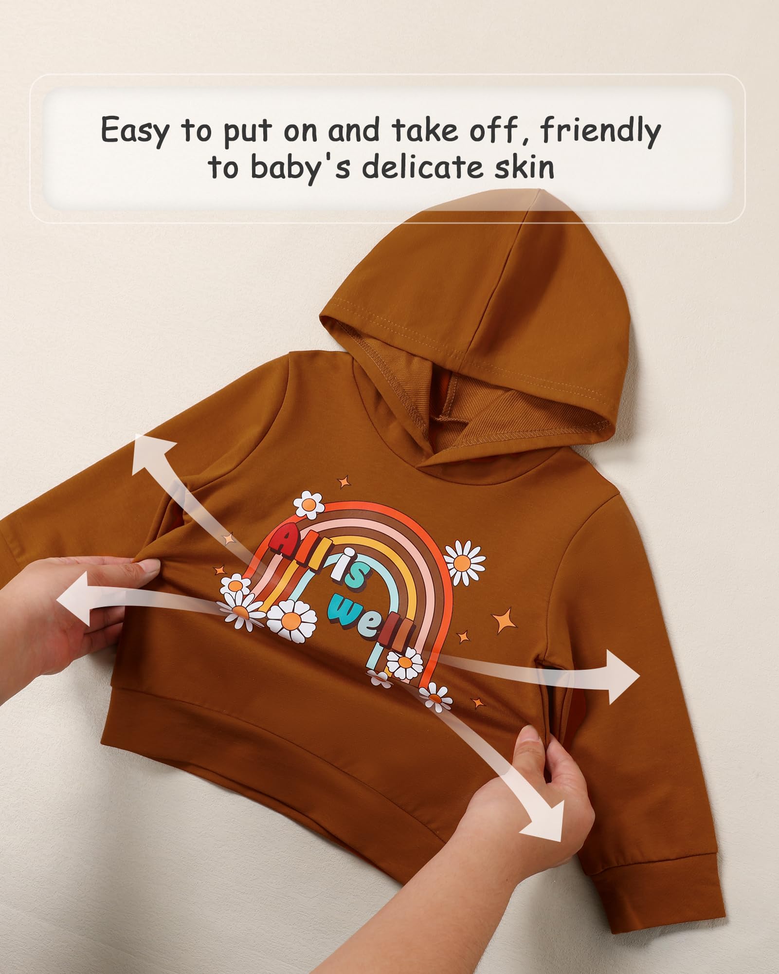 Coco&RARA Toddler Girls Clothes Baby Hoodie Sweatshirt Flower Sweatpants Outfits 2pcs Fall Winter Tracksuit Set 18M-6T