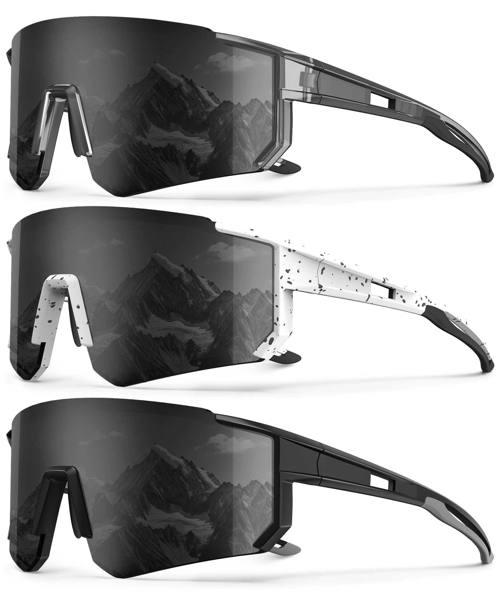 Polarized Sport Sunglasses-Men-Women Running-Sunglasses: Cycling Sun Glasses UV Protection Driving Fishing 3packs