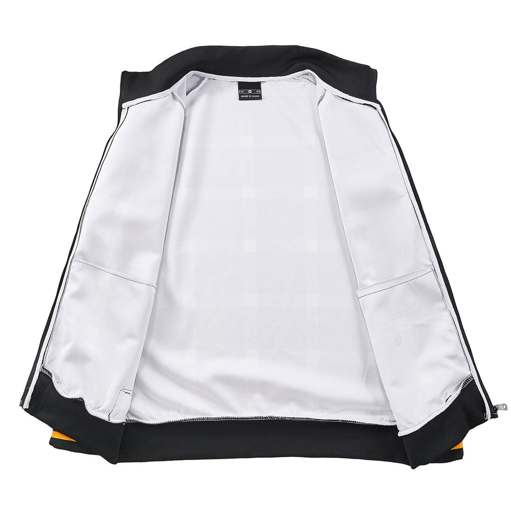 Men Tracksuits Full-zip Long Sleeve Plaid Track Jackets and Pants 2 Piece