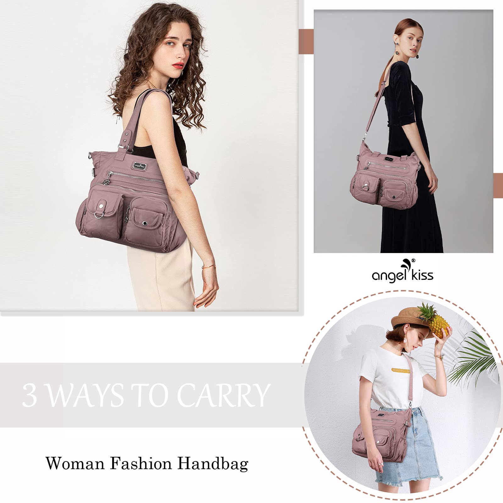 Angelkiss Purses and Handbag for Women Soft Leather Hobo Bags Satchel Shoulder Bags Ladies Tote Crossbody Bag